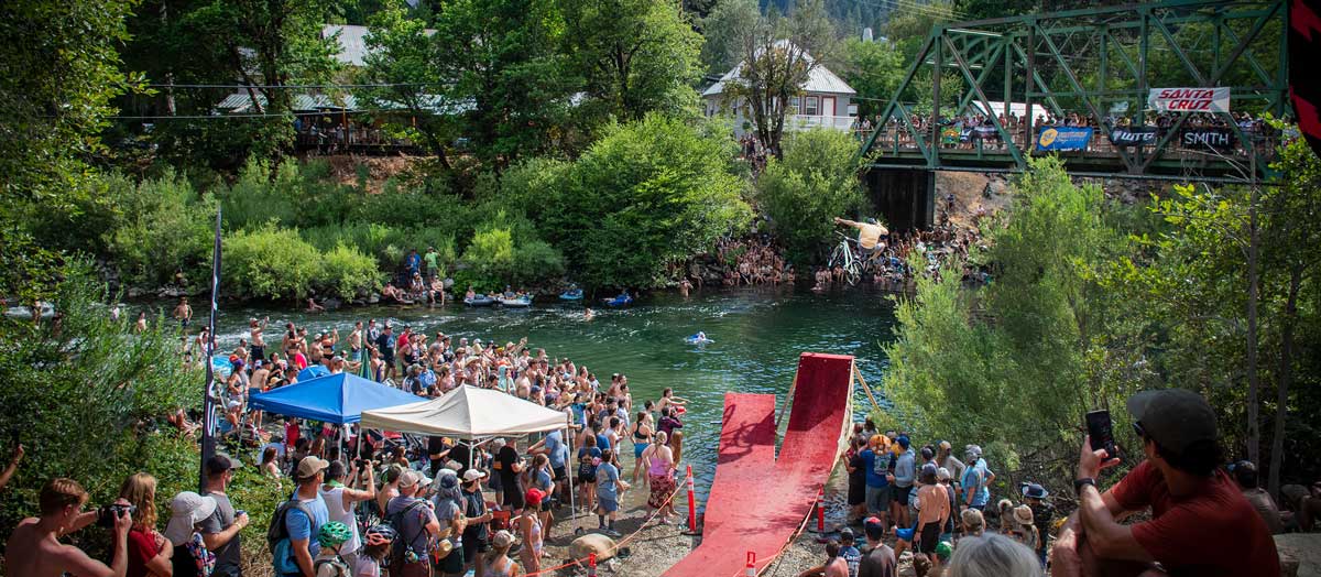 View of the river with people