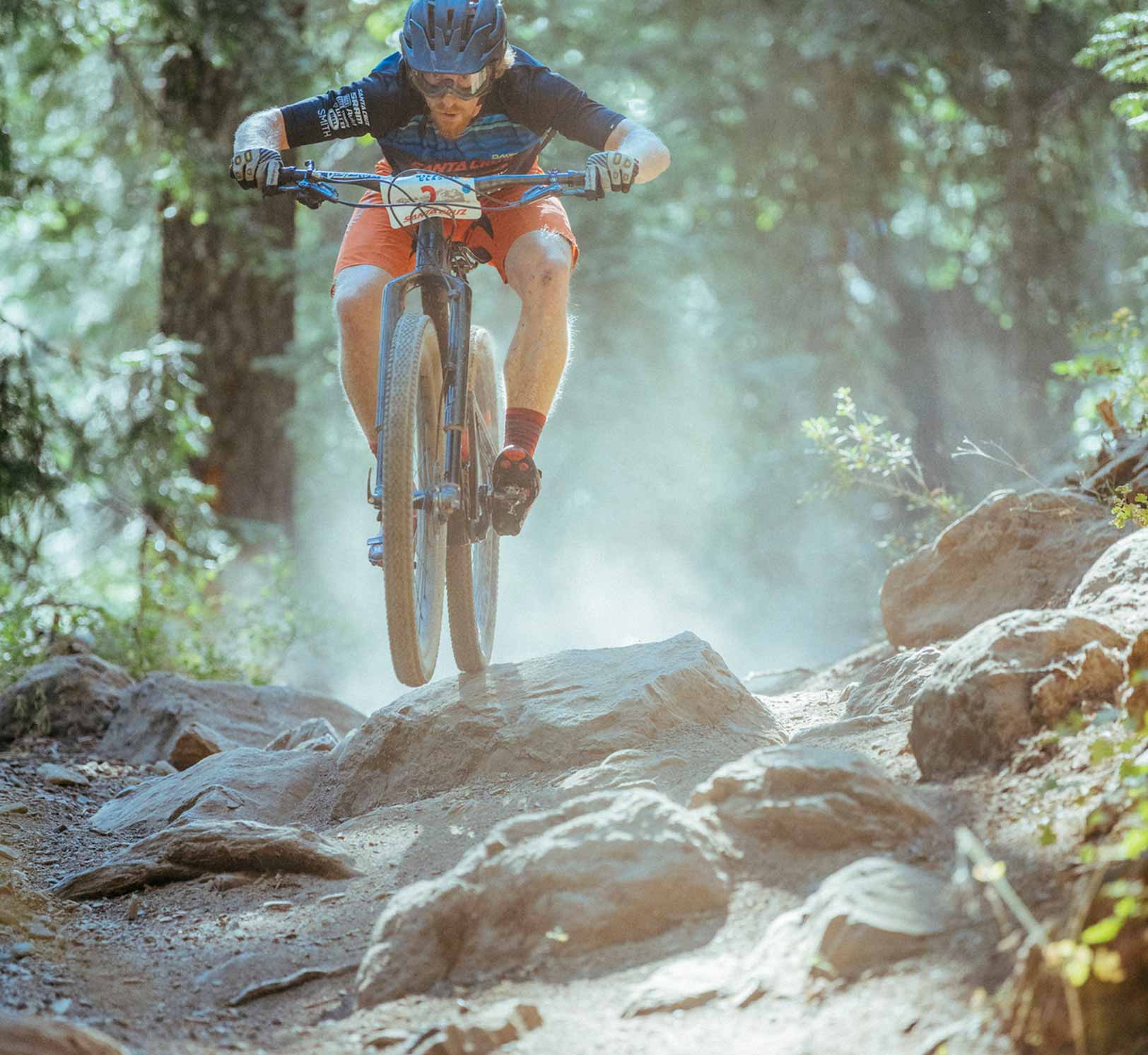 racer in the rocks of Butcher Ranch